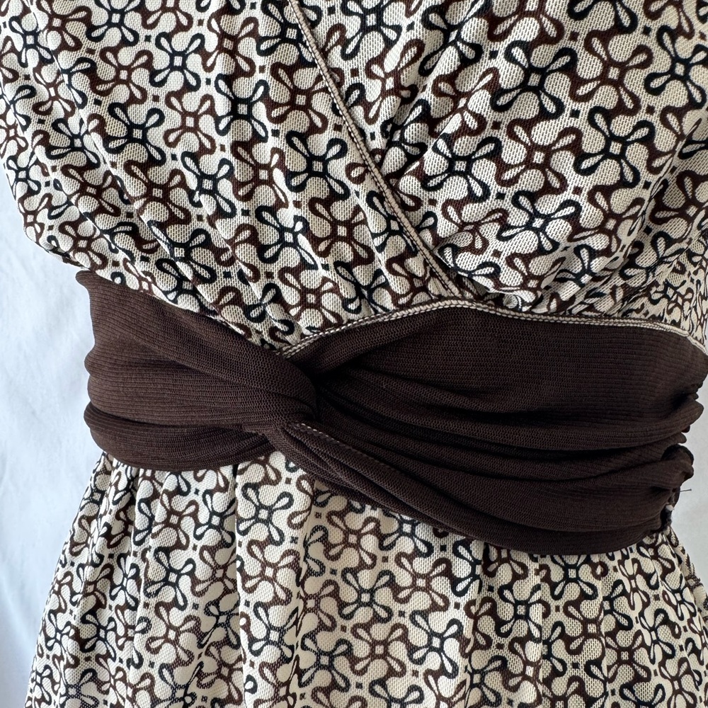 Max Studio Elegant Brown Patterned Empire Waist T… - image 3